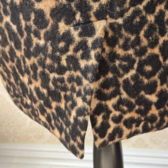 Talbots Size 6 Leopard Print Pencil Skirt Wool Blend Hidden Back Zip Office Date - Picture 6 of 10